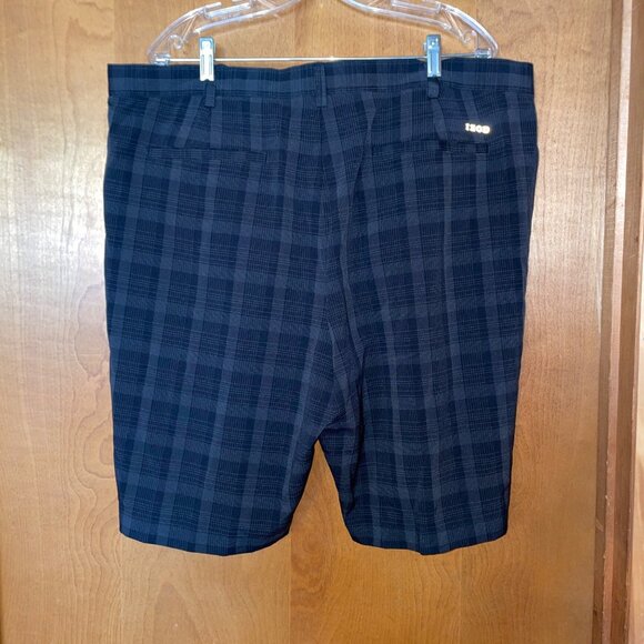 Izod Golf Mens Classic Fit Plaid Shorts 40 Black/Gray Made In Vietnam - Picture 5 of 6